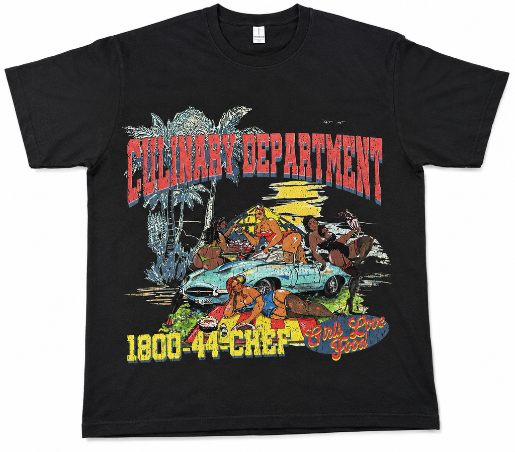 Culinary Department “Girls Love Food” Vintage Graphic Tee