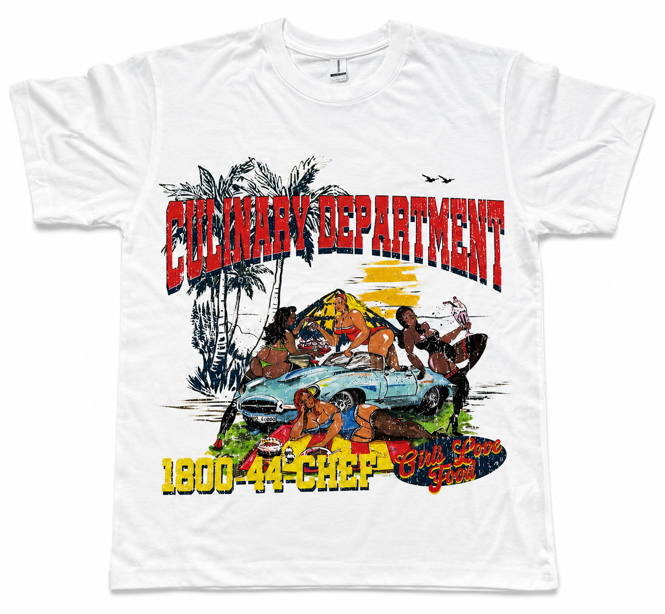 Culinary Department “Girls Love Food” Vintage Graphic Tee